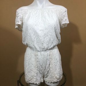 Jack by‎ BB Dakota White Lace Romper Sz Small